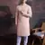 men's cotton chikankari stylish kurta set in light pink