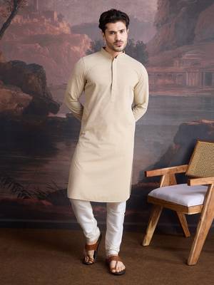men's cotton chikankari stylish kurta set 1