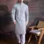 men's cotton chikankari embroidered  kurta set in grey