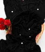 Hand Embroidered Black Georgette Lucknowi Chikankari Stole