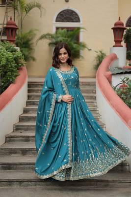 Sky blue Kurti Gharara Dupatta Collections 1