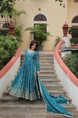 Sky blue Kurti Gharara Dupatta Collections 4