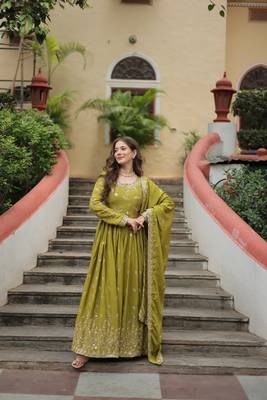 Pista green Designer Kurti Gharara Dupatta Collections 5