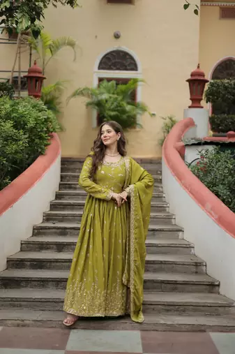 Pista green Designer Kurti Gharara Dupatta Collections