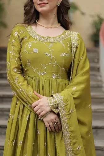 Pista green Designer Kurti Gharara Dupatta Collections