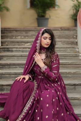Wine Designer Kurti Gharara Dupatta Collections 4
