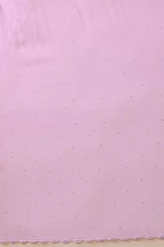 Hand Embroidered Mauve Chiffon Lucknowi Dupatta With Muqaish Work