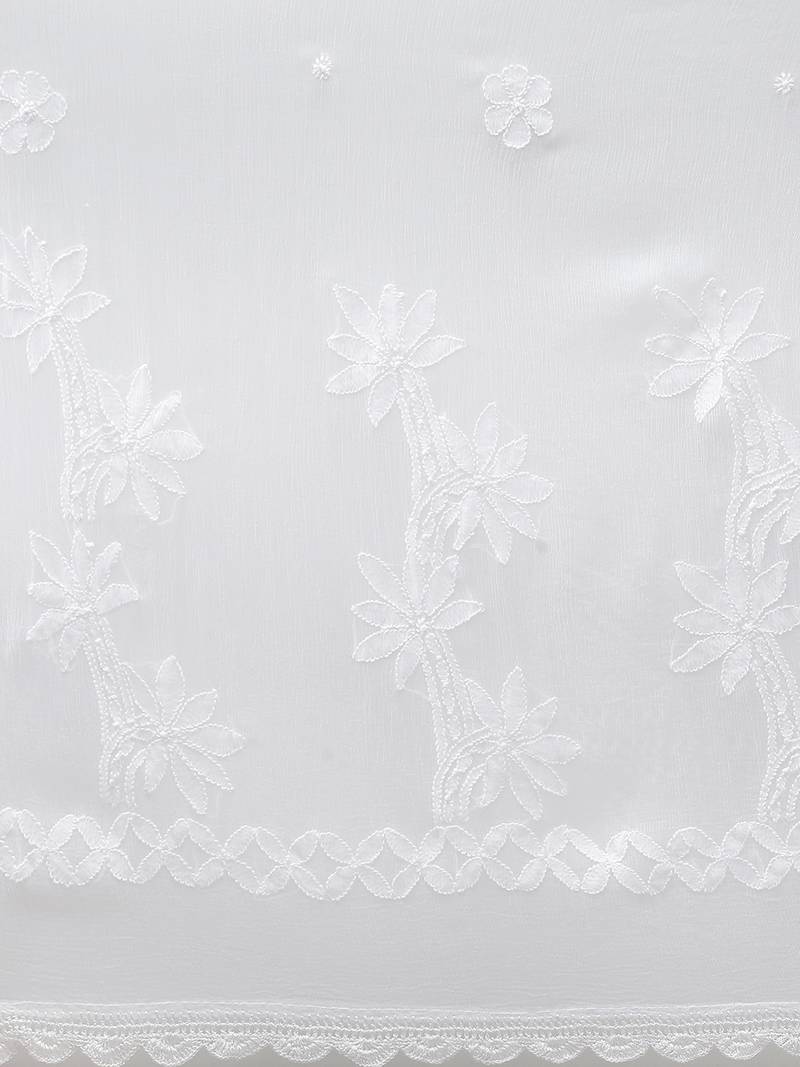 Hand Embroidered White Chiffon Lucknowi Chikankari Dupatta