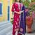 Women pink silk blend solid embroidered straight kurta trousers with dupatta