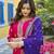 Women pink silk blend solid embroidered straight kurta trousers with dupatta