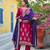 Women pink silk blend solid embroidered straight kurta trousers with dupatta