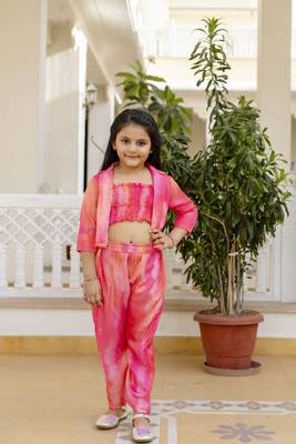 Cutiediva Girls Floral printed co ord set-pink ( Pack of 3, Girls dress ) 1