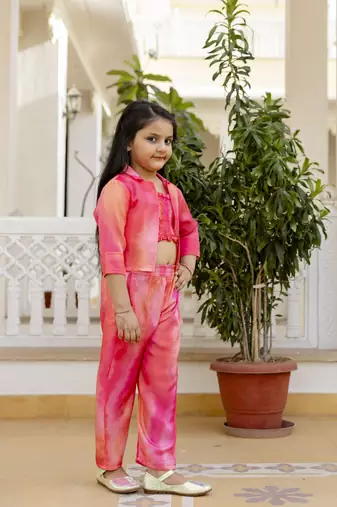 Cutiediva Girls Floral printed co ord set-pink ( Pack of 3, Girls dress )