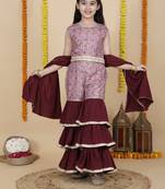 Cutiediva Girls festive top & sharara with dupatta ( pack of 3 )