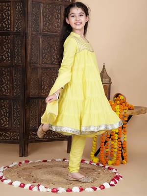 Cutiediva Girls festive kurta and churidar dupatta set ( pack of 3 ) 3