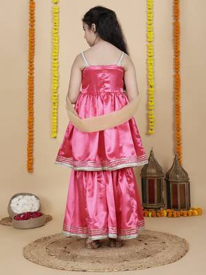 Cutiediva Girls wedding wear anarkali kurta & sharara set ( pack of 3 ) 2