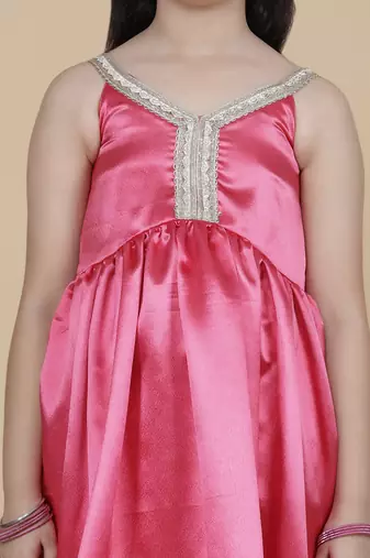 Cutiediva Girls wedding wear anarkali kurta & sharara set ( pack of 3 )