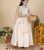 Girls wedding embroidered skirt top and dupatta set