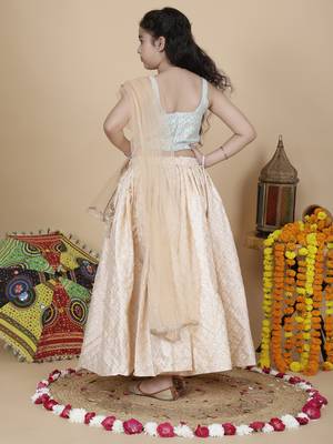 Girls wedding embroidered skirt top and dupatta set 2