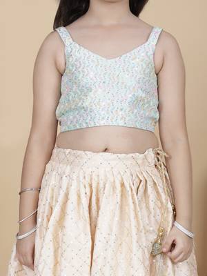 Girls wedding embroidered skirt top and dupatta set 4