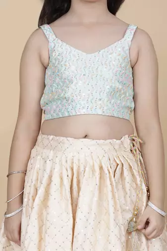 Girls wedding embroidered skirt top and dupatta set