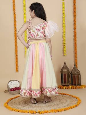 Cutiediva Girls designer top and skirt set ( pack of 2 kids dress, Kids dress for wedding & Festive ) 2