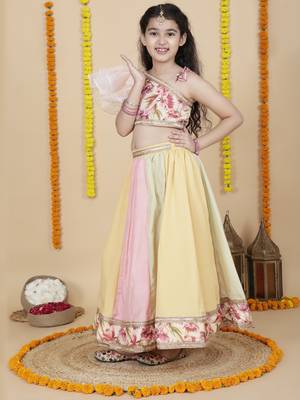 Cutiediva Girls designer top and skirt set ( pack of 2 kids dress, Kids dress for wedding & Festive ) 5