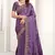 Lavender Zari Resham Embroidered Satin Saree With Matching Blouse