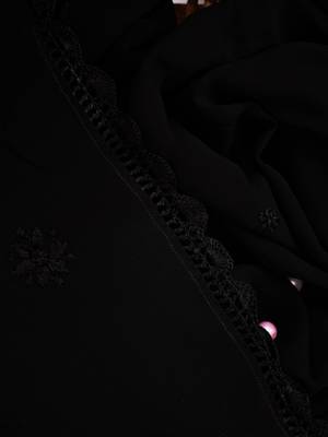 Hand Embroidered Black Georgette Lucknowi Chikankari Stole 4