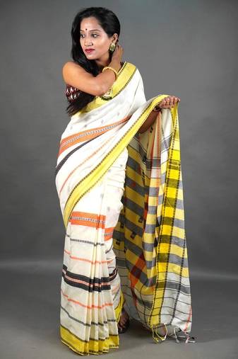 Pure Cotton Handloom Khadi saree With Blouse Piece