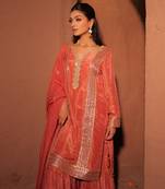 Coral pink gota patti kurta set