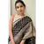 Black color silk blend saree with blouse