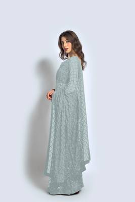 Women embellished georgette sequinned saree 2