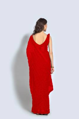 Women embellished georgette sequinned saree 3