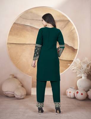 Green embroidered with diamond work georgette palazzo straight pakistani a-line stitched salwar suit dupatta 3
