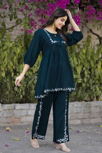 Women Rayon Comfortable and Stylish Kurta & Palazzo Set