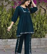 Women Rayon Comfortable and Stylish Kurta & Palazzo Set