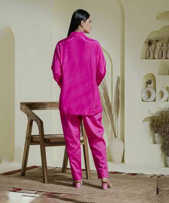 Magenta hand embroidered co-ord set 5