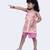 Twisha smart cotton printed breezy beach top & polka printed shorts -white & pink