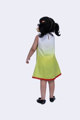 Twisha sweet slub butterfly printed dress-lime green 5