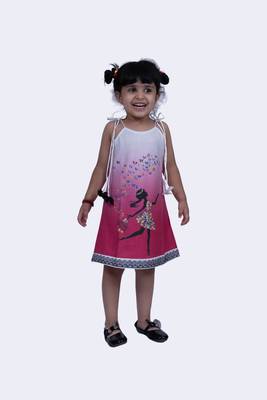 Twisha sweet slub printed strappy dress-pink 1