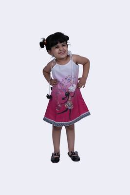Twisha sweet slub printed strappy dress-pink 2