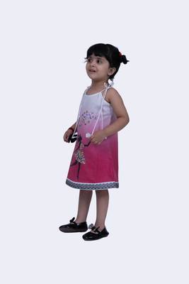 Twisha sweet slub printed strappy dress-pink 4