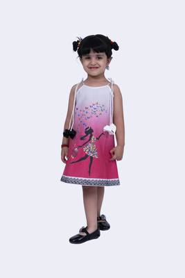 Twisha sweet slub printed strappy dress-pink 5