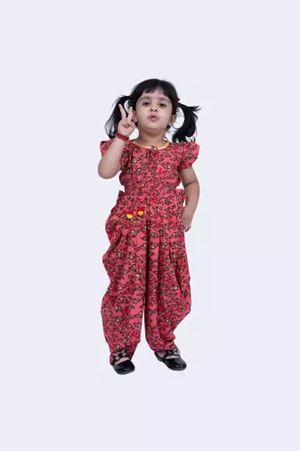 Twisha beautiful rayon butterfly printed jumpsuit -coral