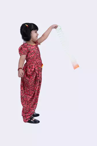 Twisha beautiful rayon butterfly printed jumpsuit -coral