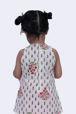 Twisha sweet cotton patola & floral printed top & polka printed sharara-offwhite & red 5