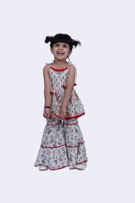 Twisha smart cotton patola and foral printed top and floral sharara-offwhite 2