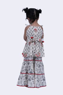 Twisha smart cotton patola and foral printed top and floral sharara-offwhite 5