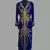 Royal-Blue color Handmade Moroccan Kaftan with hijjab